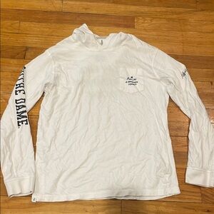 Notre Dame White Long Sleeve Hoodie
